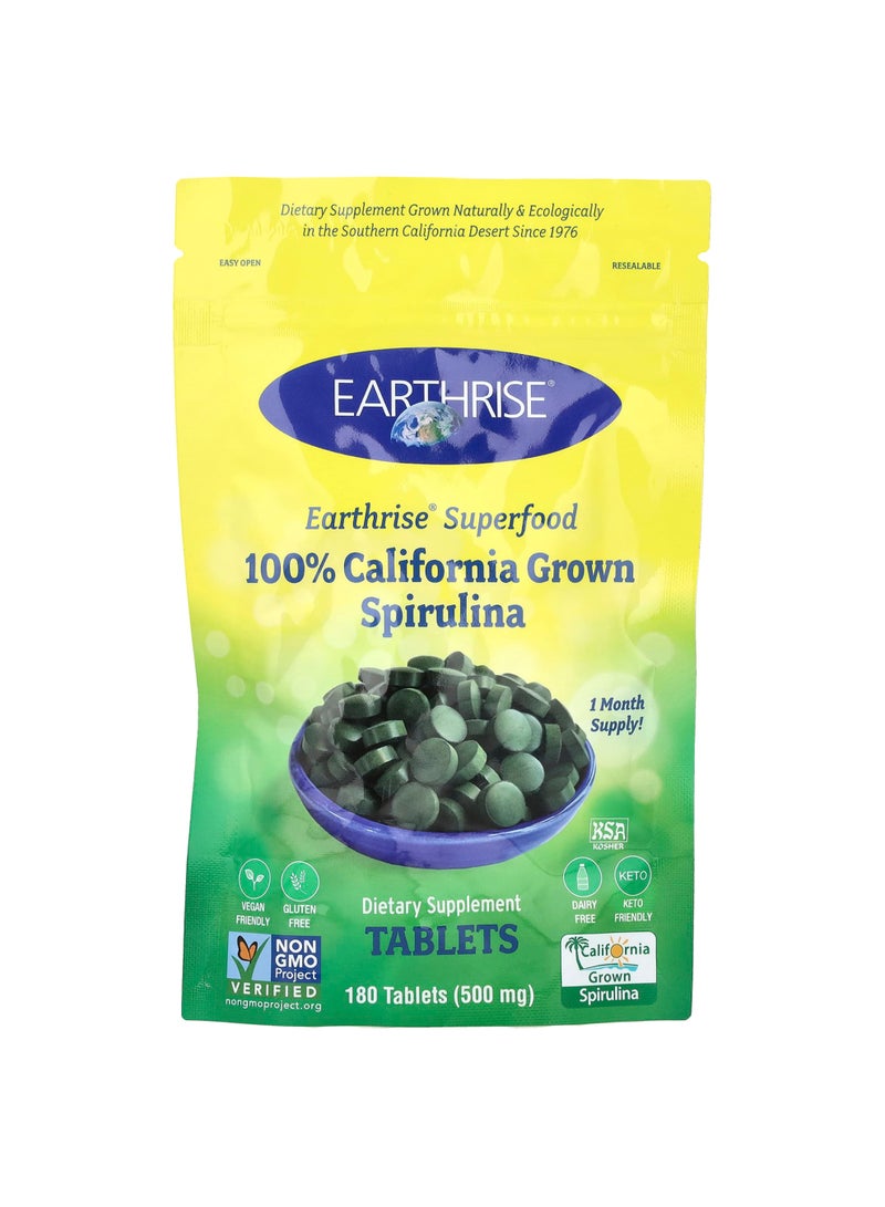 100% California Grown Spirulina, 500 mg, 180 Tablets